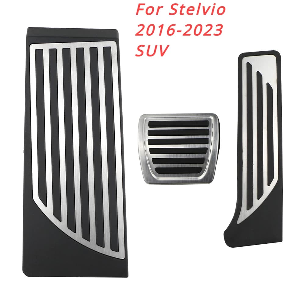 AT Sport Pedali per auto per Alfa Romeo Giulia Stelvio 2016-2023 LHD Acciaio inossidabile Gas Acceleratore Pedale del freno Copertura Pad Parti
