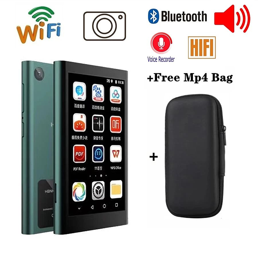 Fotocamera lettore Mp4 Bluetooth Wifi Android 256gb Full Touch Screen registratore musicale Hifi lettore Mp3 Video altoparlante per scheda TF App gratuita