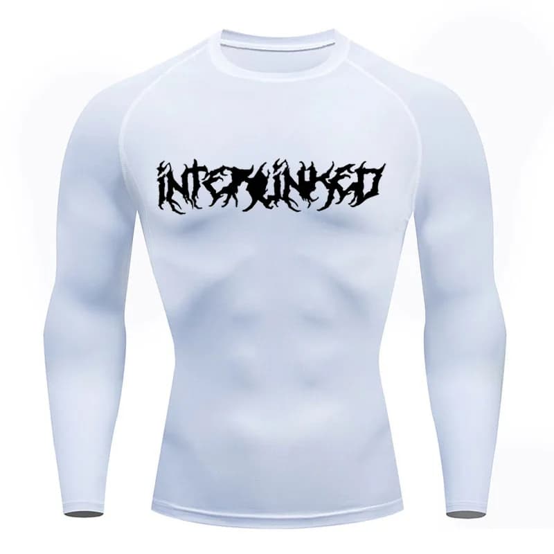 Camicia bianca a compressione T-shirt da bodybuilding da uomo a maniche lunghe Asciugatura rapida Palestra Corsa Top Sport Estate Nero Palestra Manica corta