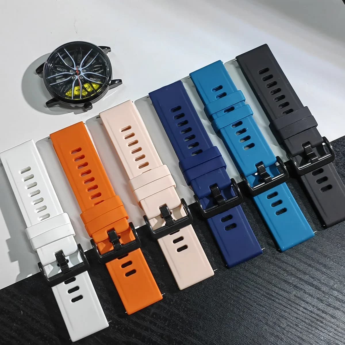 Cinturino per orologio in silicone morbido e traspirante Cinturino universale per uomo donna 20mm 22mm per orologi intelligenti come Huawei, Samsung Xiaomi