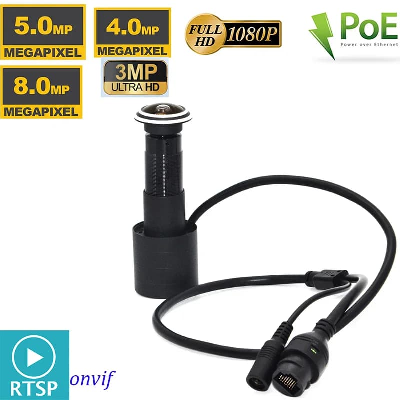 Telecamera IP per Porta Interna 1080P 3MP 5MP 8MP 4K POE Audio HD con Visione a 180 Gradi, Campanello di Sorveglianza di Rete RTSP