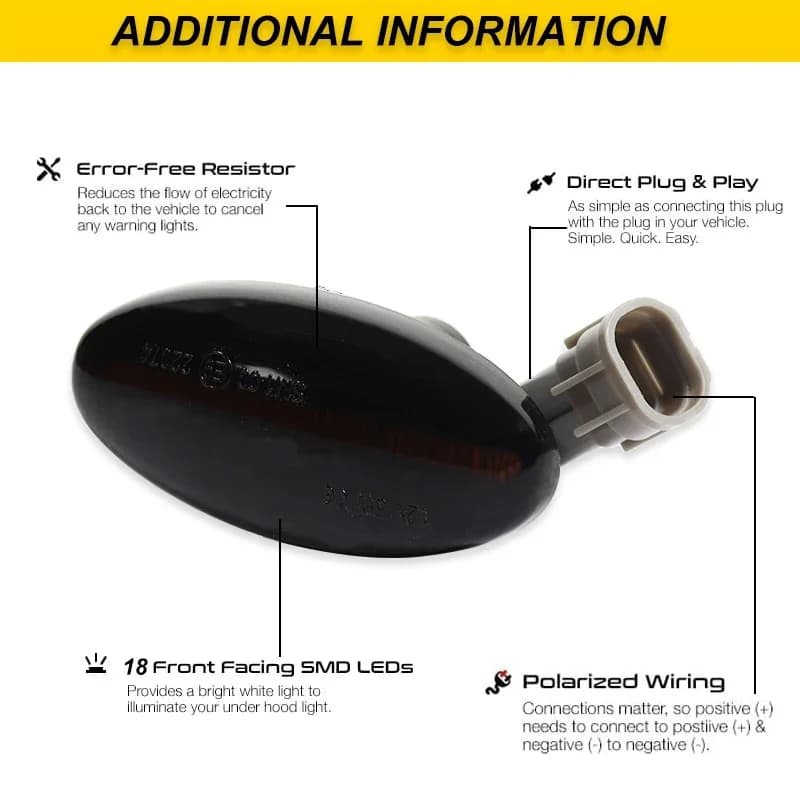 2 Dynamical Side Lights for MAZDA 2 3 5 6 BT-50 MPV II 2006-2010, Dynamism Direction Indicators, Repeaters