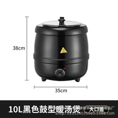 Pentola Elettrica per Zuppa da 10L con Coperchio a Cerniera, Scaldavivande per Buffet in Acciaio Inox per Ristoranti, Feste e Catering Domestico