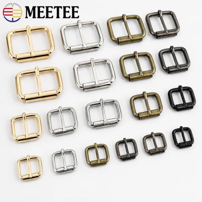 20Pcs 13-38mm Metal Pin Buckles Bag Strap Belt Adjust Slider Clasp Hook Garment Webbing DIY Hardware Repair Accessory Supplies
