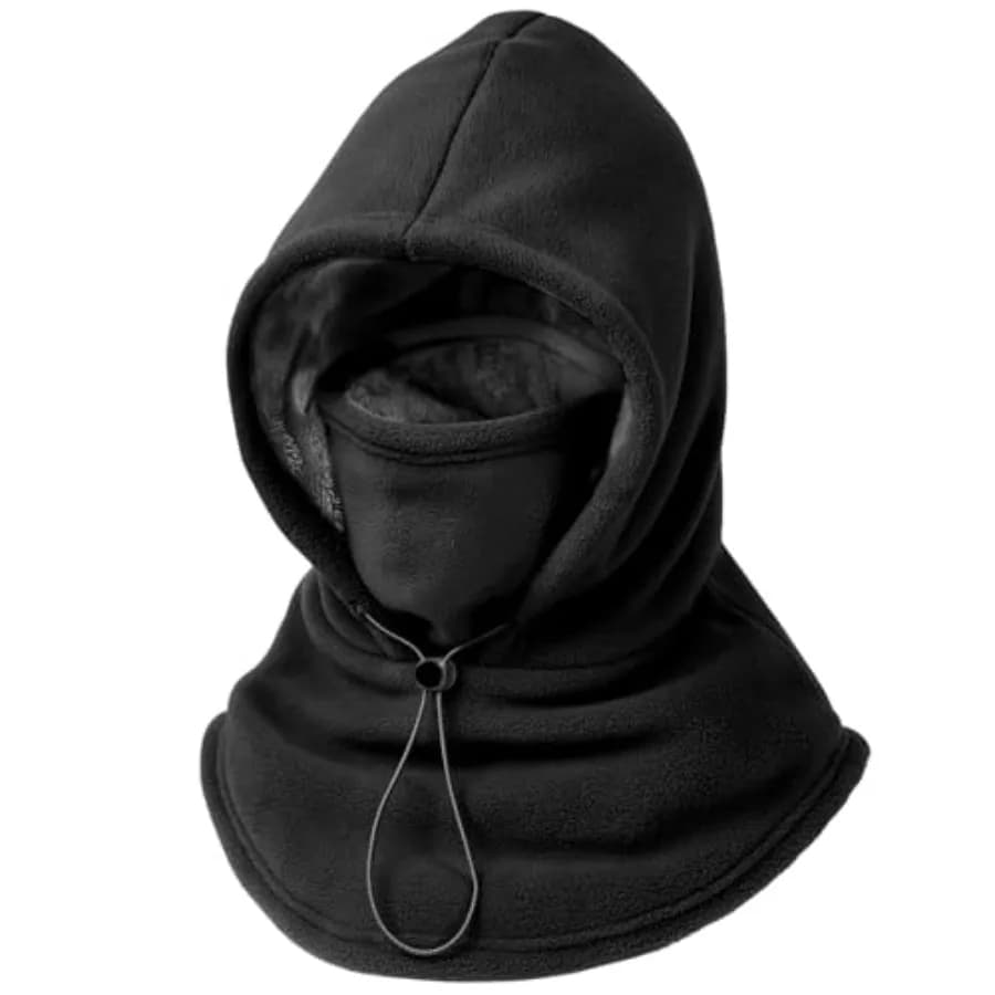 Passamontagna Ispessito, Maschera Invernale in Pile Polare per Uomo e Donna, Copri Viso Cappello Sciarpa Cappuccio/Grigio