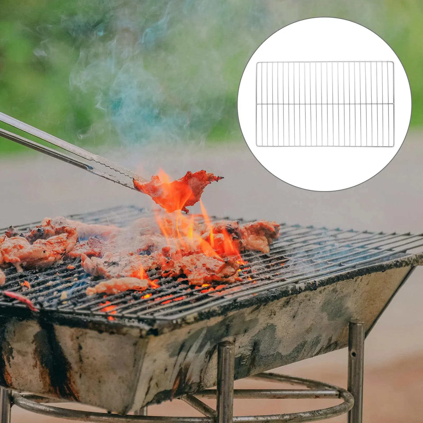 Premium Stainless Steel Grill Grate Lightweight Portable Bbq Net for Camp Stove Grilling Meat Vegetables Fish Pizza Eggs Grill
