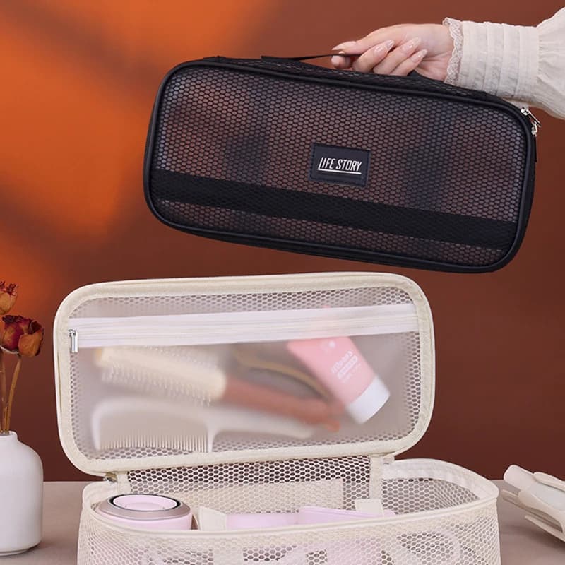 Mesh Hair Styling Tools Storage Bag Portable Travel Organizer for Hair Dryer Curling Iron Breathable Cosmetic Carrying Case