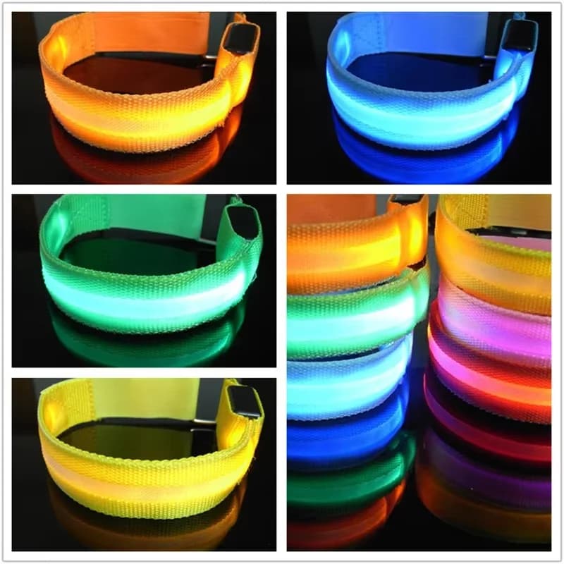 Fascia da Braccio LED per Corsa Notturna, Luce di Sicurezza USB Ricaricabile per Sport all'Aperto, Bracciale di Avvertimento per Braccio e Gamba, Luce per Bicicletta