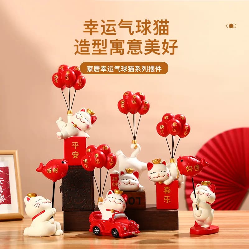 Miniature Lucky Cat Figure Animal Cat Mini Cat Figure Cake Topper Destop Plant Vase Landscape Scene Decoration