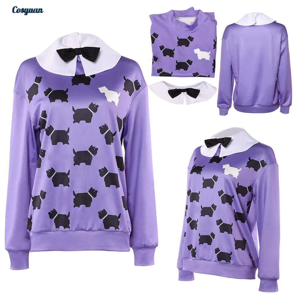 TV ST 5 Cosplay Erica ​ Felpa con cappuccio Cravatta Abiti viola Donna Festa per adulti Travestimento Costume di Halloween Carnevale Gioco di ruolo Abiti