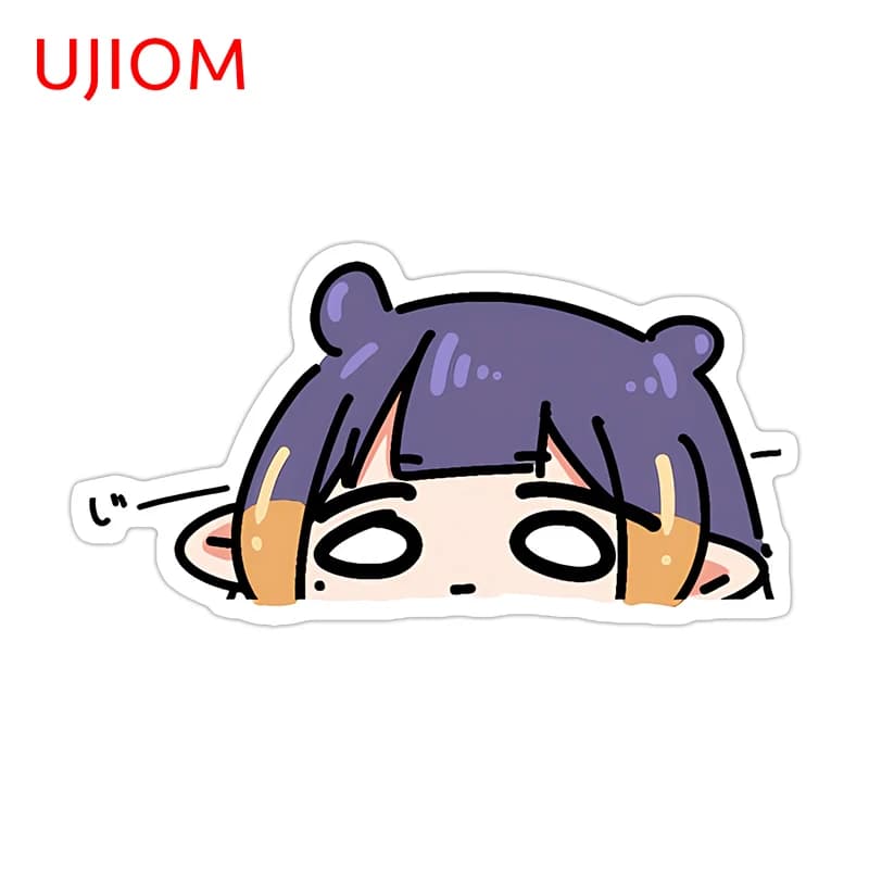UJIOM Hololive Ina Peeking Wall Stickers Adesivi murali divertenti con cartoni animati, fermi per porte, decorazioni per librerie, decorazioni adesive attraenti per la casa