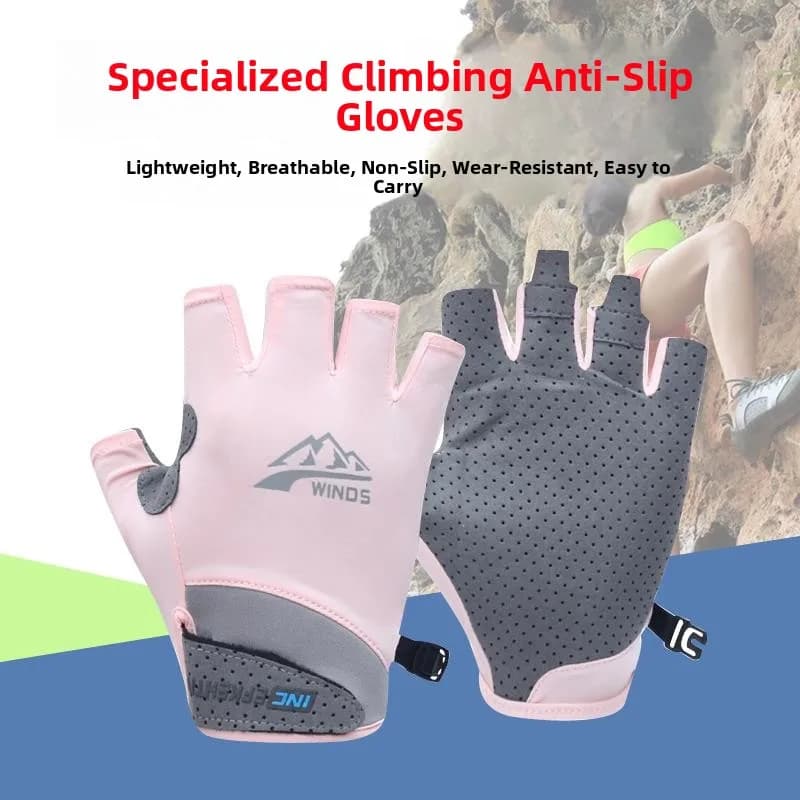 Guanti da Arrampicata per Donna, Antiscivolo e Resistenti all'Usura, Senza Dita, per Escursionismo, Ciclismo e Sport all'Aperto