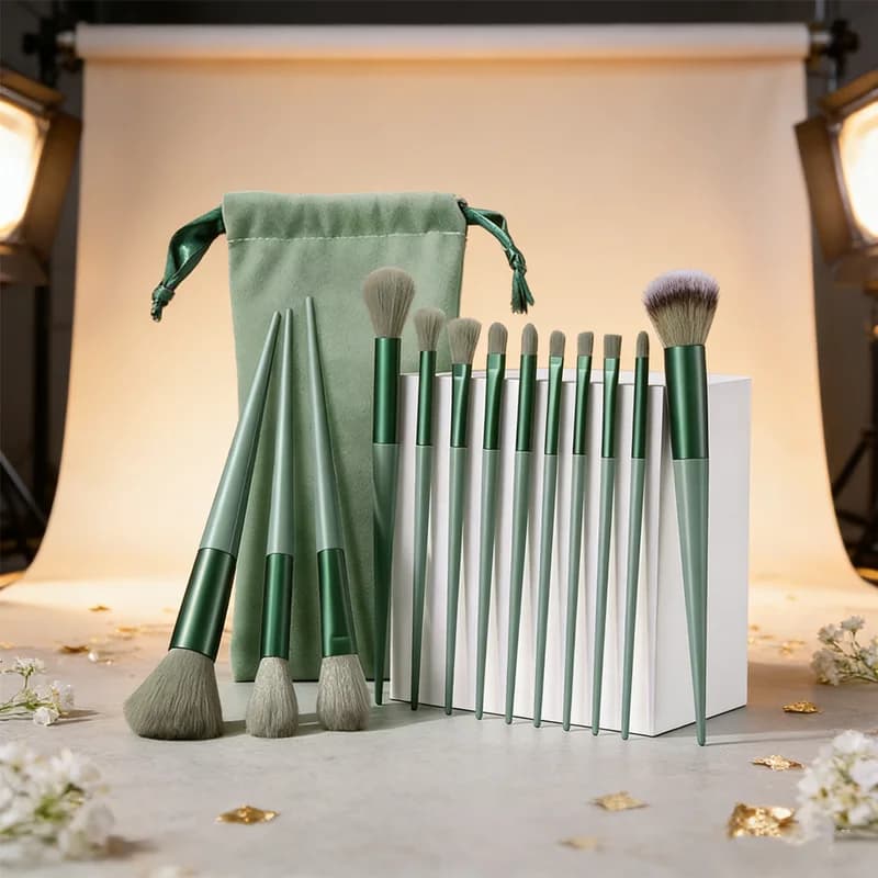 Set di Pennelli da Trucco ad Alta Efficienza 5/7/10/12 Pezzi, Kit Portatile per Fondotinta, Blush, Ombretto, Contorno e Cipria, per Trucco On-the-Go