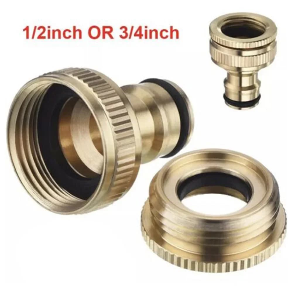 Adattatore per Tubo Idropulitrice in Ottone, Connettore per Rubinetto 3/4'' 1/2'' Filettato, Raccordo per Tubo da Giardino, Attrezzatura per Irrigazione