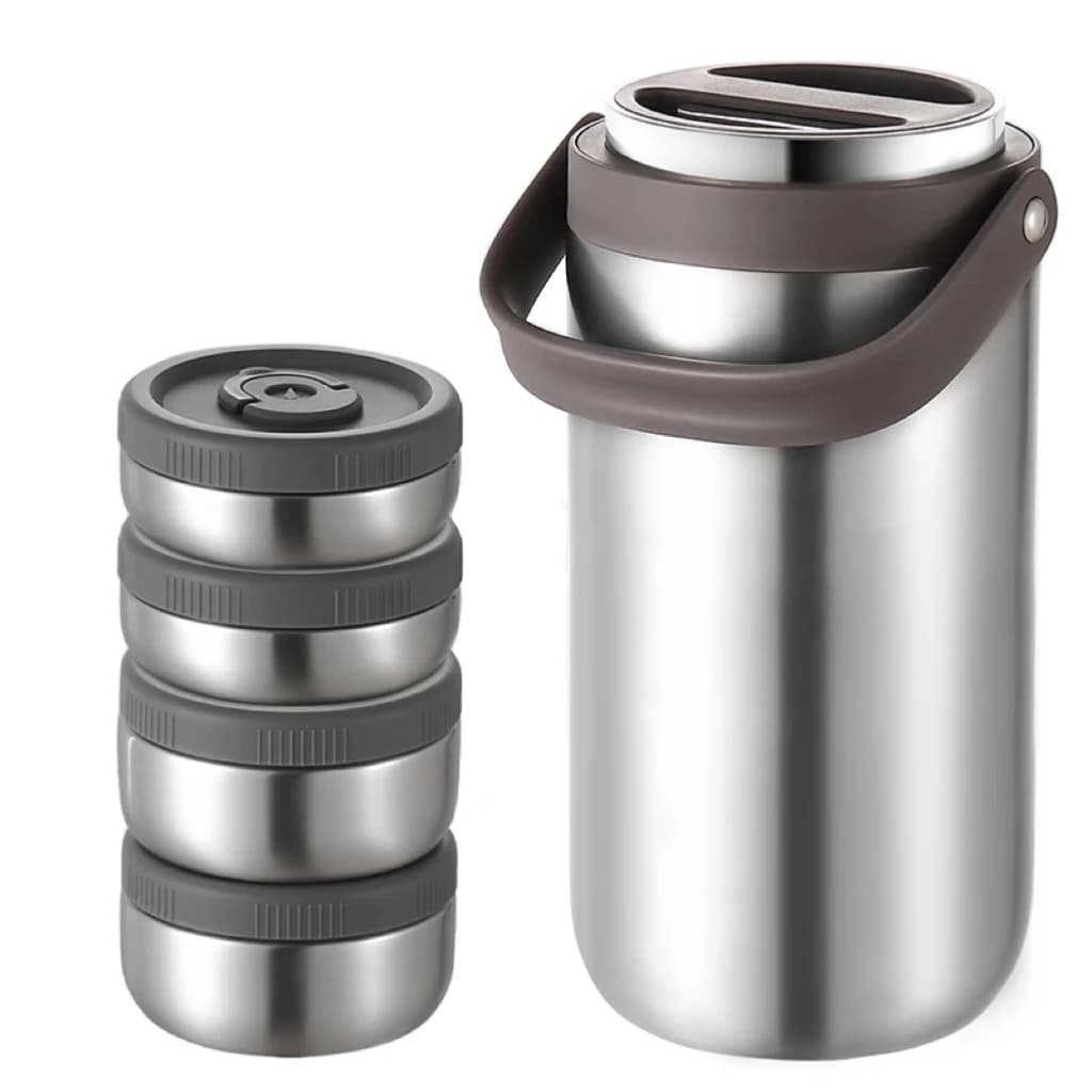 Scatola per il pranzo isolata portatile giapponese all'ingrosso con manico Conservazione del contenitore per alimenti con pentola di sollevamento sottovuoto a scomparto singolo
