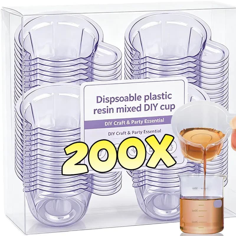 40/60ml Clear Disposable Plastic Resin Mixed DIY Cup Non Toxic Pouring Cup Reinforced Epoxy Resin Craft Disposable Container