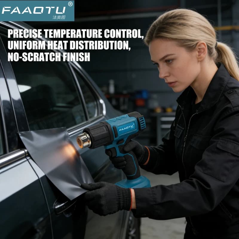 FAAOTU Pistola Termica a Controllo di Temperatura 18V Senza Fili Portatile con Display LED, Soffiatore Termico per Saldatura Compatibile con Batteria MT