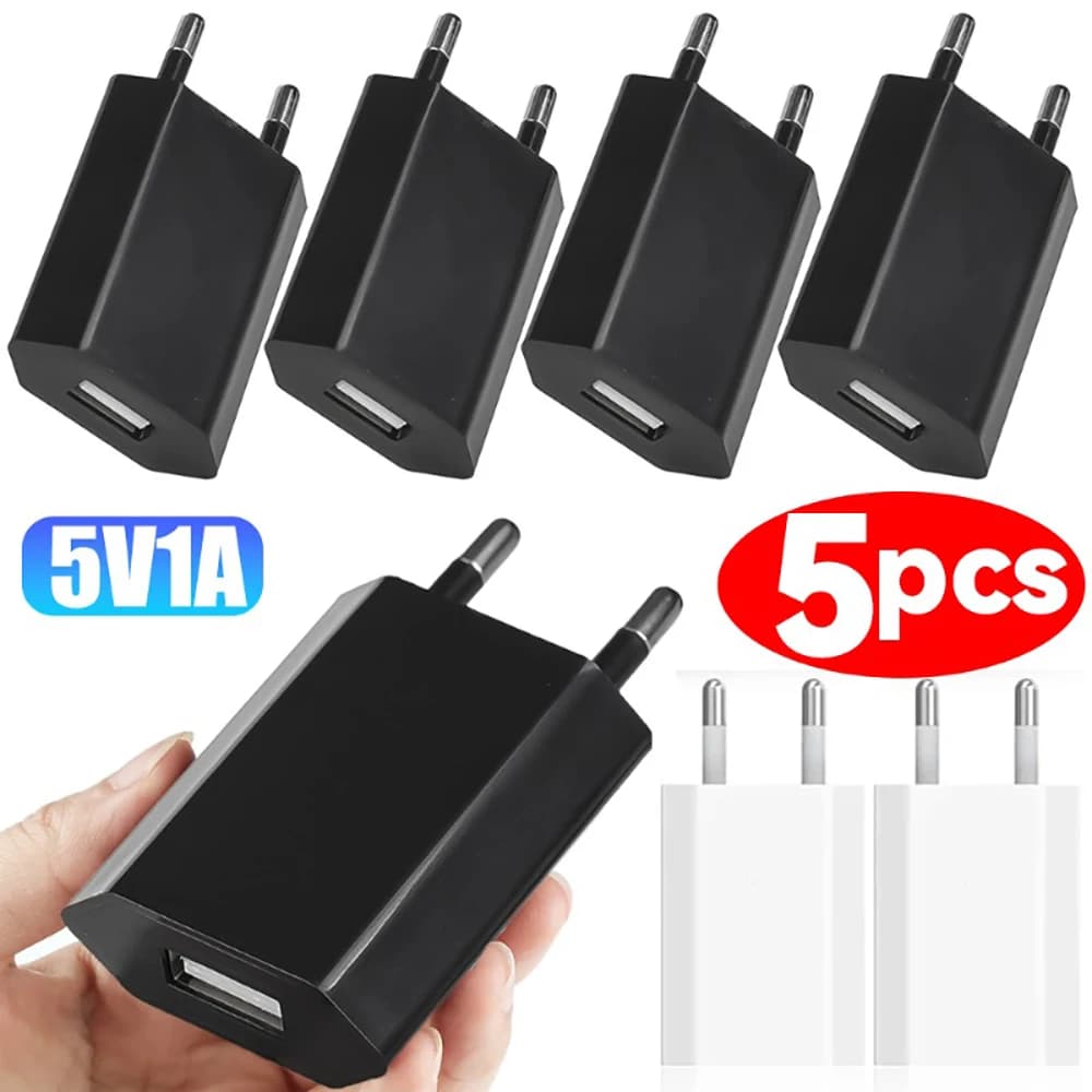 1/2/3/4/5Pcs Universal USB Home Travel Charger 5V/1A Phone Charger For Samsung Xiaomi Redmi Huawei Charger Power Wall Adapter