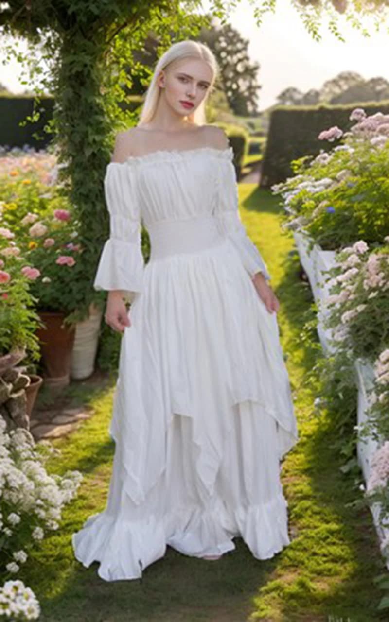 Abaowedding Abito Gotico da Strega per Donna, Costume Medievale Rinascimentale, Vestito Vittoriano