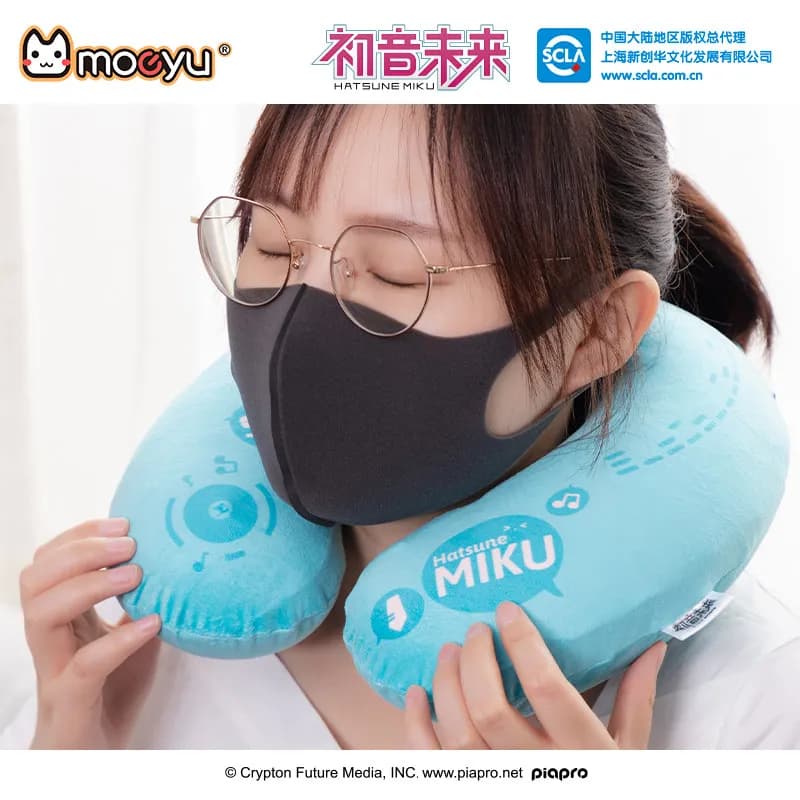 Cuscino per il collo a forma di U Hatsune Miku in memory foam con fodera rimovibile, supporto per il collo per viaggi, ufficio, riposini, accessori anime