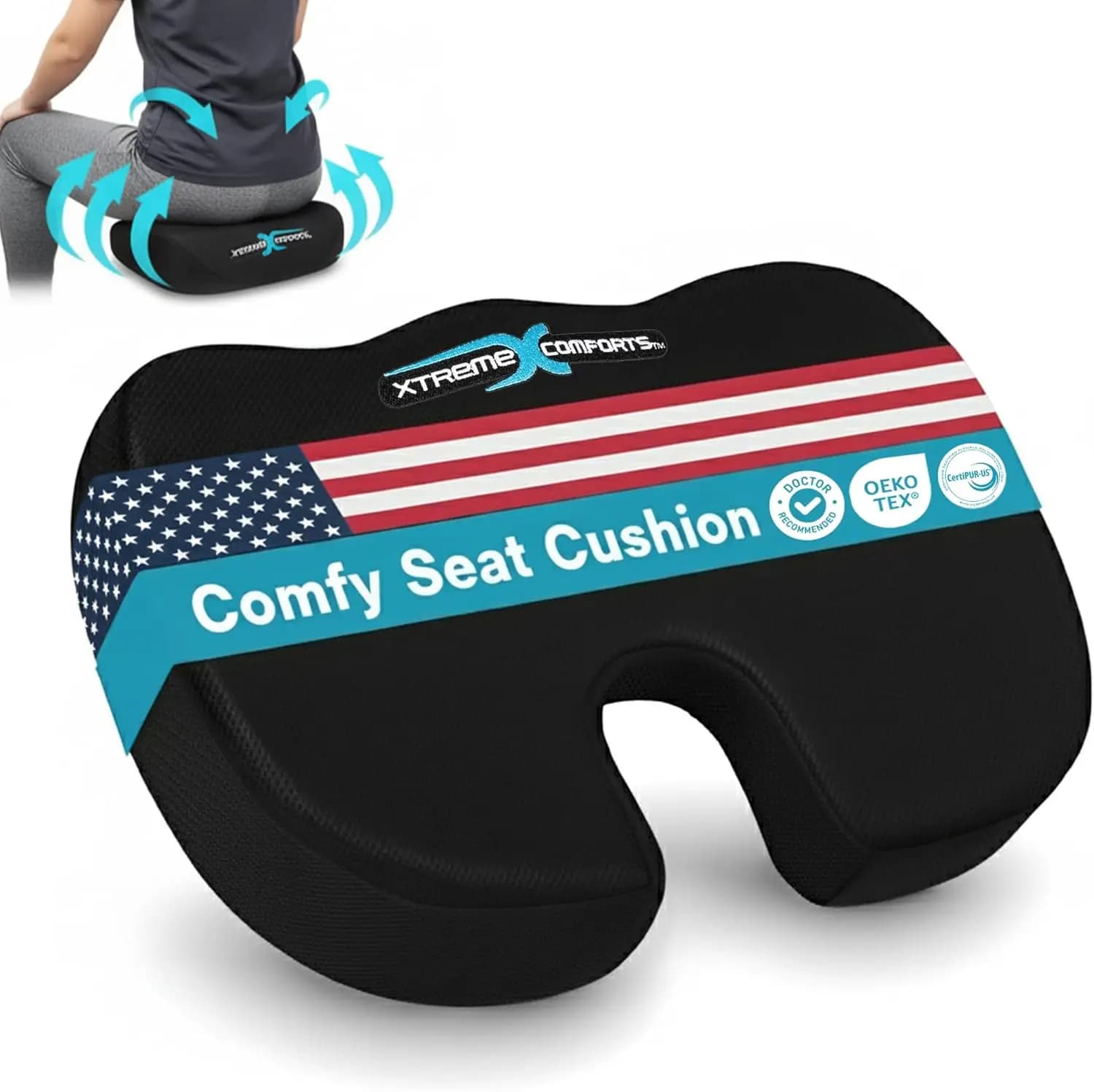 Cuscino Ergonomico in Memory Foam per Sedia da Ufficio, Auto, Sedia a Rotelle | Migliora la Postura e Allevia il Dolore