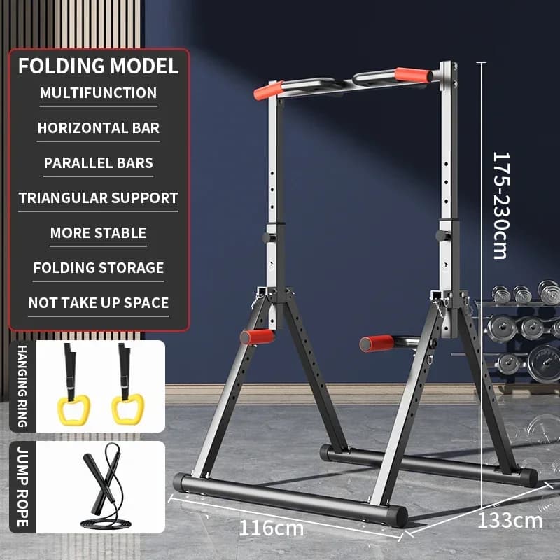 Foldable Horizontal Bar Multi-functional Home Court Steel Pipe Telescope Without Punching For Fitness