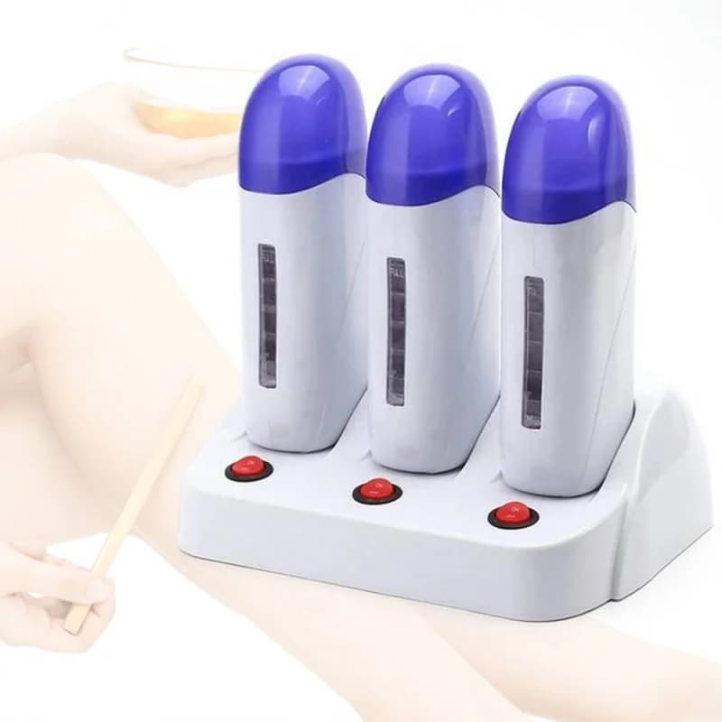 3 in 1 Riscaldatore di cera depilatoria Roll On Scaldacera Corpo Indolore Depilazione Cera-sciogliere Rullo Scaldino Ceretta Epilatore Macchina