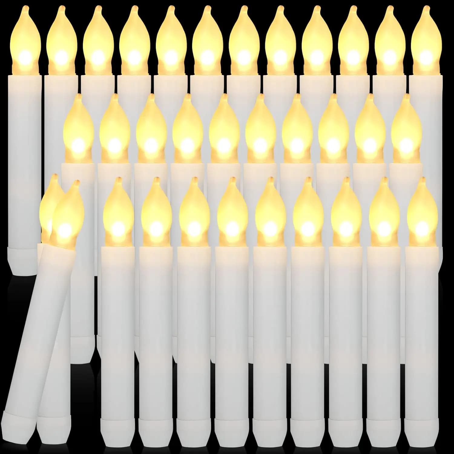 60 candele a LED senza fiamma con luce bianca calda per matrimoni, chiese, feste - Funzionamento a batteria (batterie non incluse)