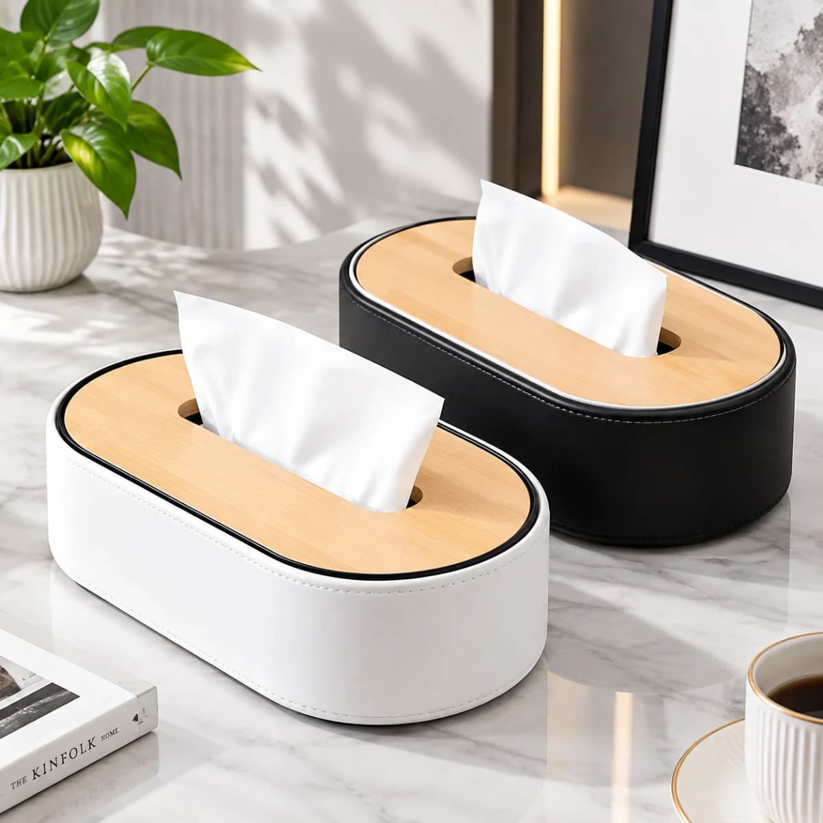 Bamboo Tissue Box Cover Holder Toilet Paper Napkin Storage Box Tissue Paper Towel Dispenser For Bathroom Home Decor