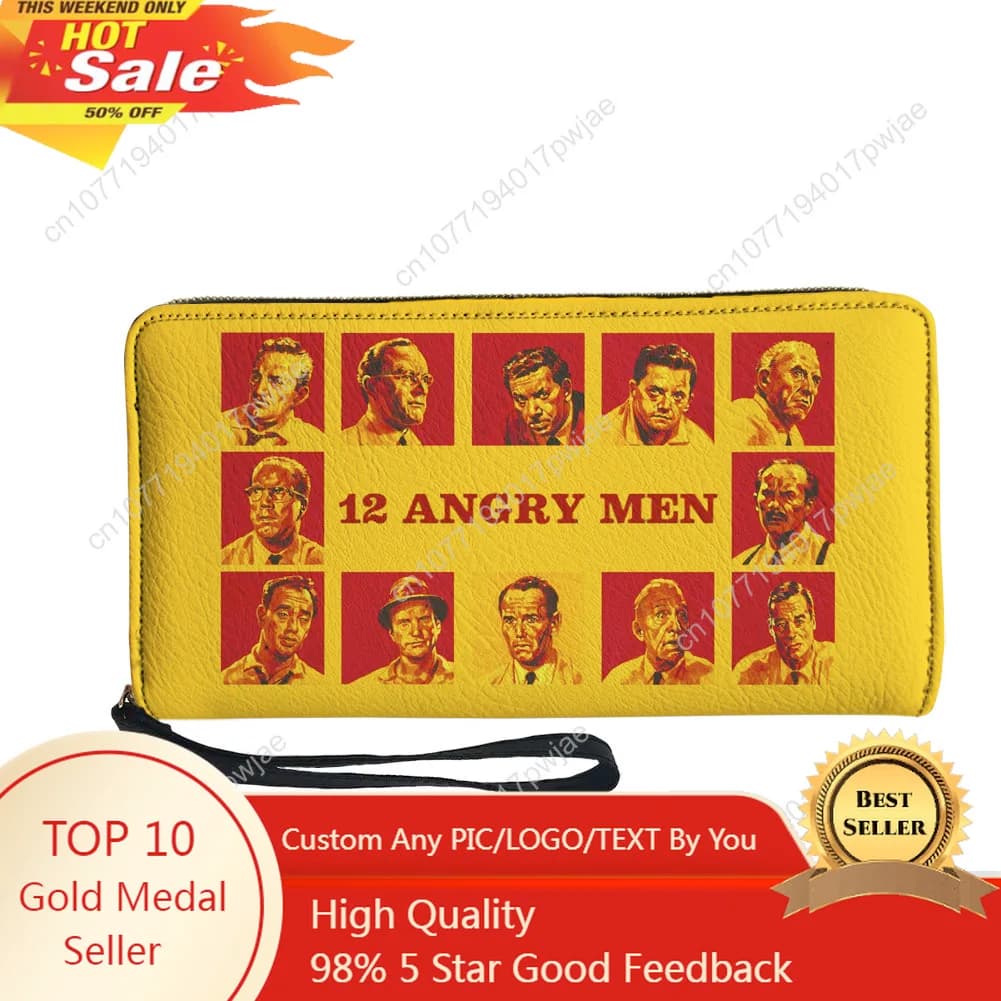12 Angry Men movie retro poster old movie Custom Wallet Purse Sprunki Zipper Long Wallets Double Print Portable Wallet Gift Bag