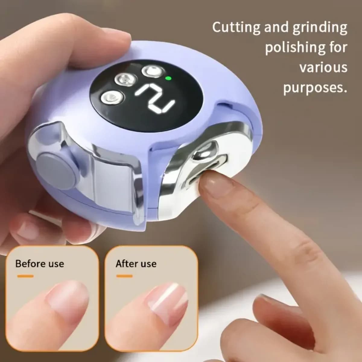 Electric nail cutter 3 in 1 for automatic nail cutter for adults with light nail cutter for manicure polishing