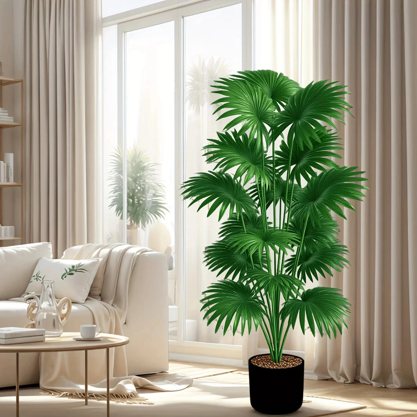 Nordic Style Large Artificial Palm Tree Realistic Tropical Fake Plant for Living Room Hotel Hall Landscape Decor H1620