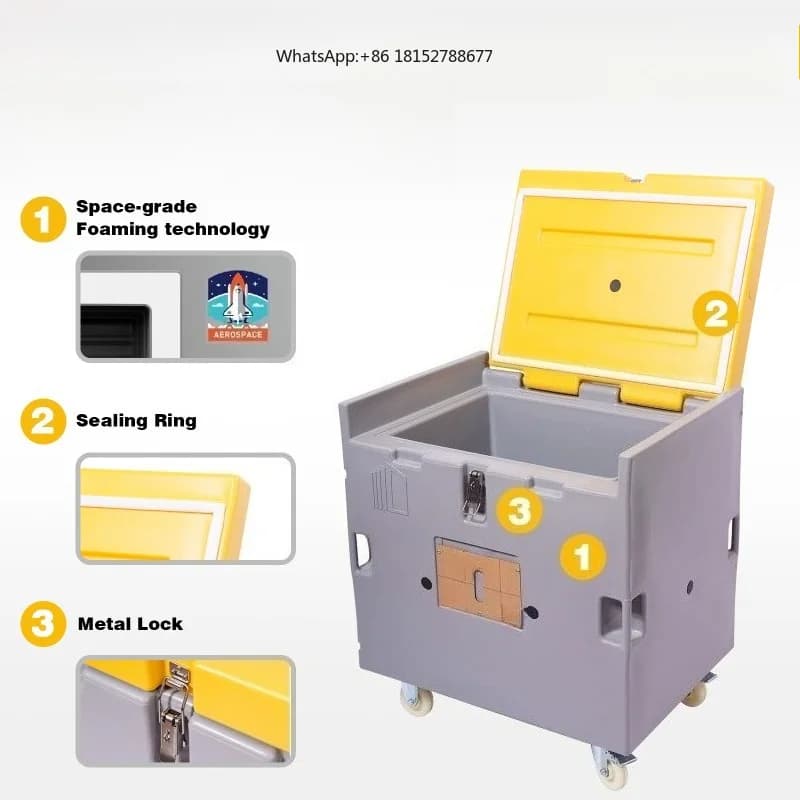Food Grade Material Dry Ice Storage Insulated Container Box Totes 130L