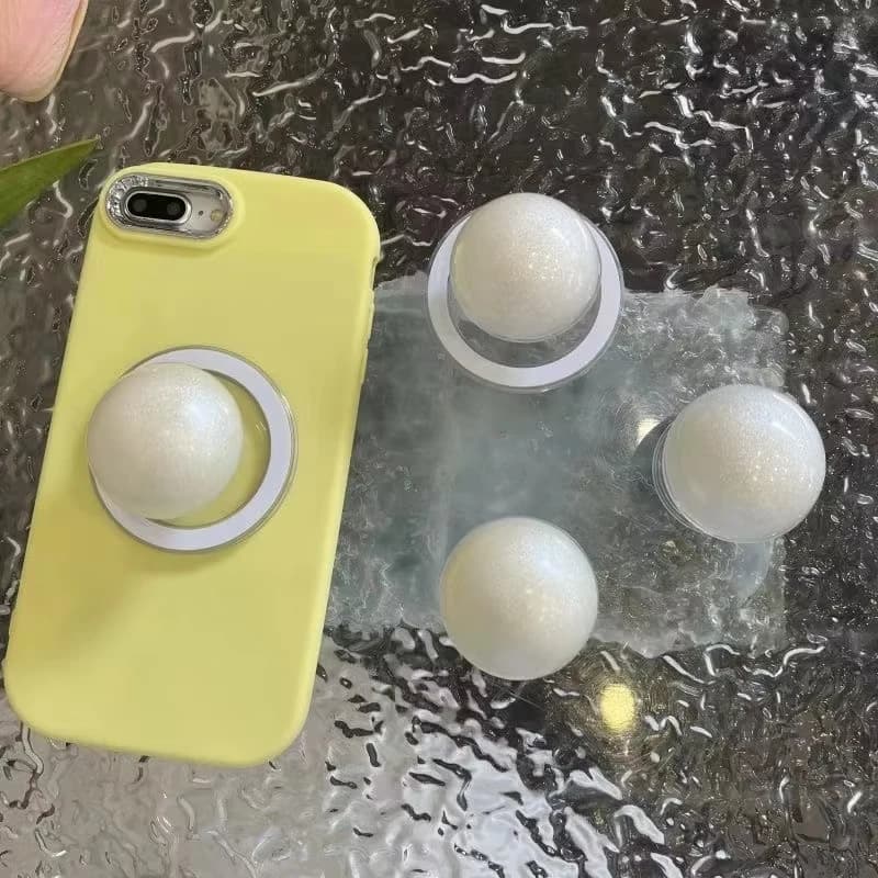 Corea carino 3D perla per telefono magnetico Magsafe Griptok Grip Tok supporto per iPhone ricarica wireless Cse supporto anello per dito regalo