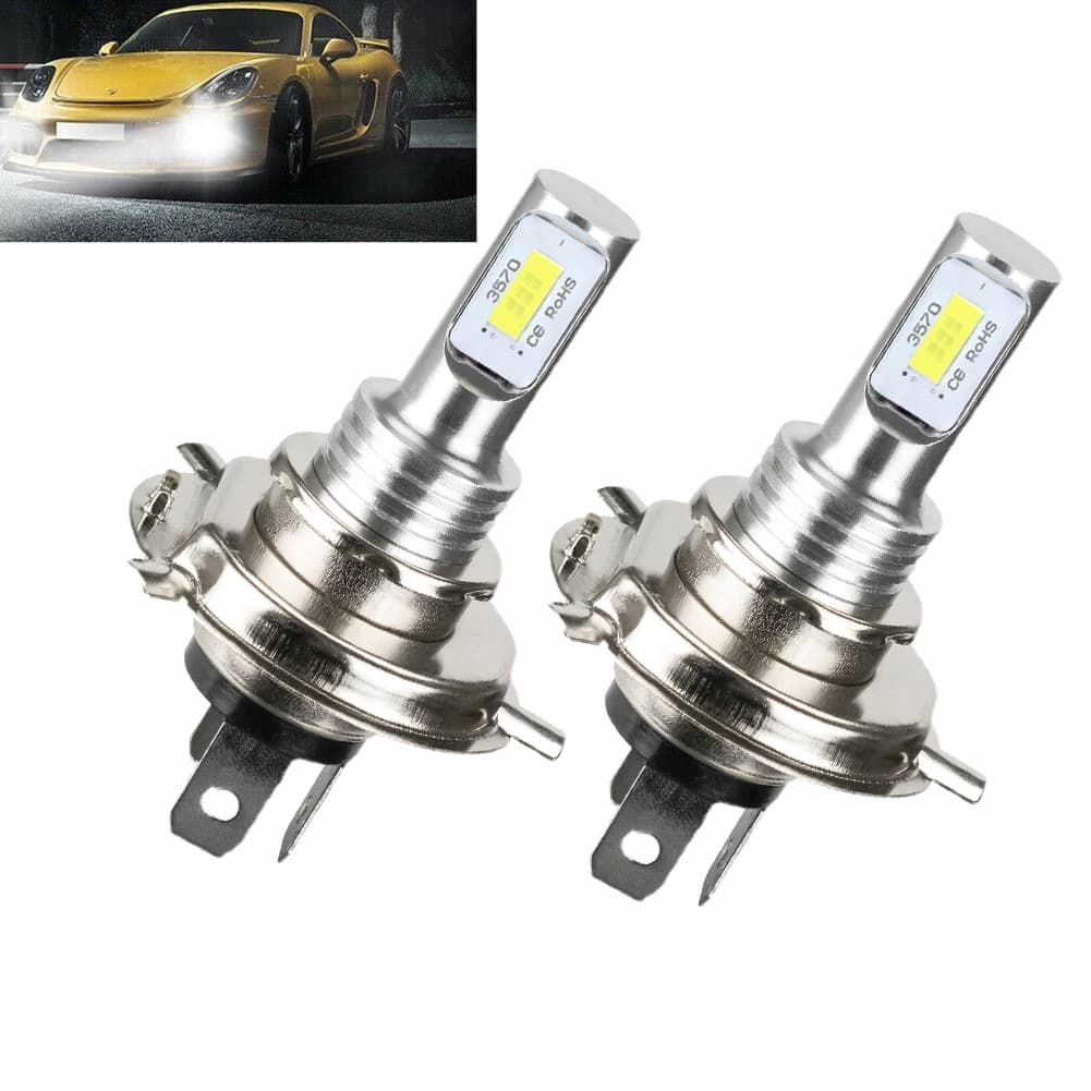 1 Pezzo Lampadina LED H4 per Moto, Luce Xenon 6000K, Faro Antinebbia, Luce Alta e Bassa 12V, Accessori per Moto