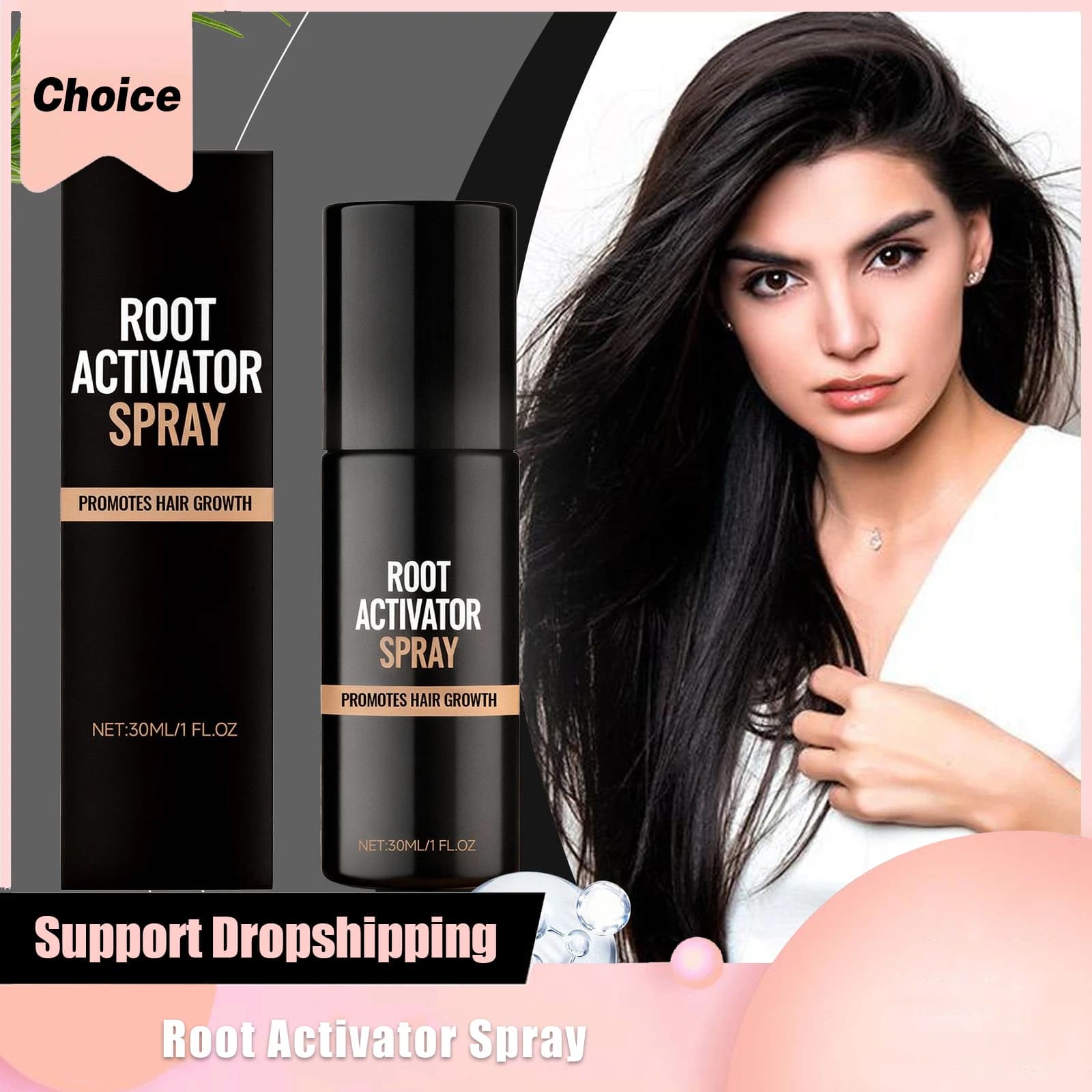 Biotina Spray per la crescita dei capelli Polygonum Multiflorum Controllo del petrolio Idratare infiltrazione veloce Nutrire il cuoio capelluto Spray per la cura della salute naturale