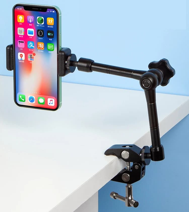 Supporto per telefono cellulare con braccio magico Supporto per smartphone da tavolo Supporto per telefono con morsetto Staffa per cellulare per Iphone Xiaomi