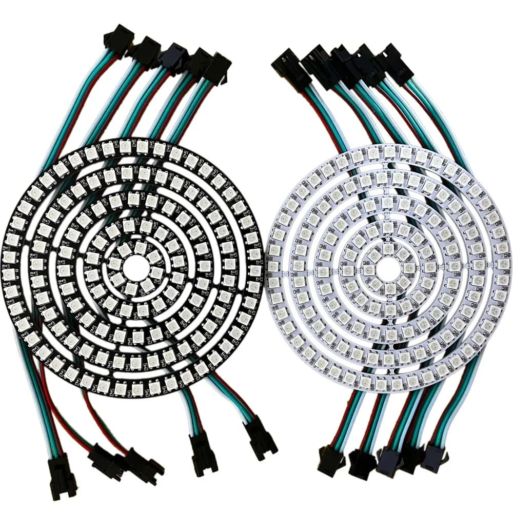 DC5V WS2812B Pixel Round RGB Colors FAI Modules Round Led Patterns Individually Addressable WS2812 IC SMD 5050 He Conducted Light