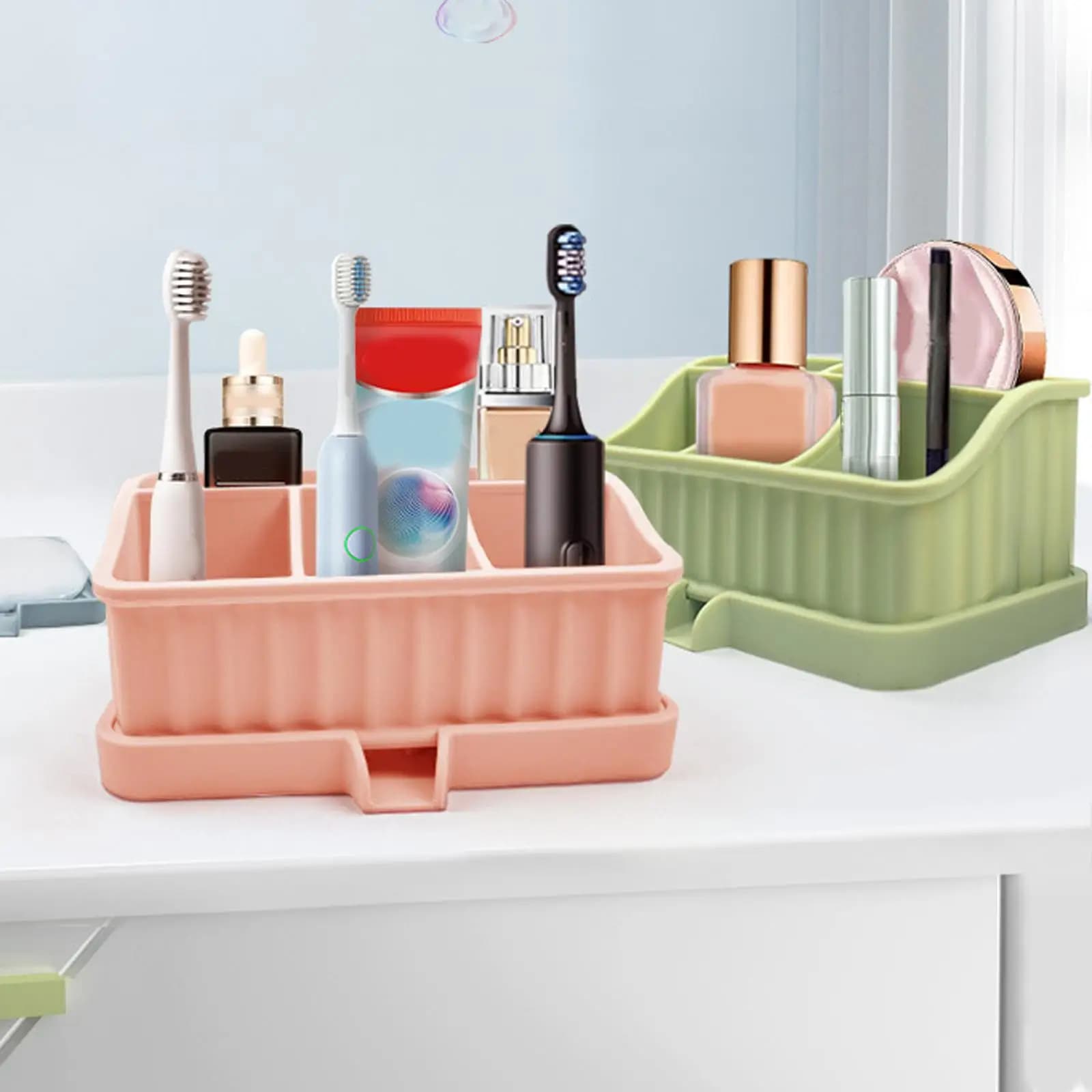 Electric toothpaste holder and 5 holes toothpaste holder Multifunctional box for detachable makeup for bathroom