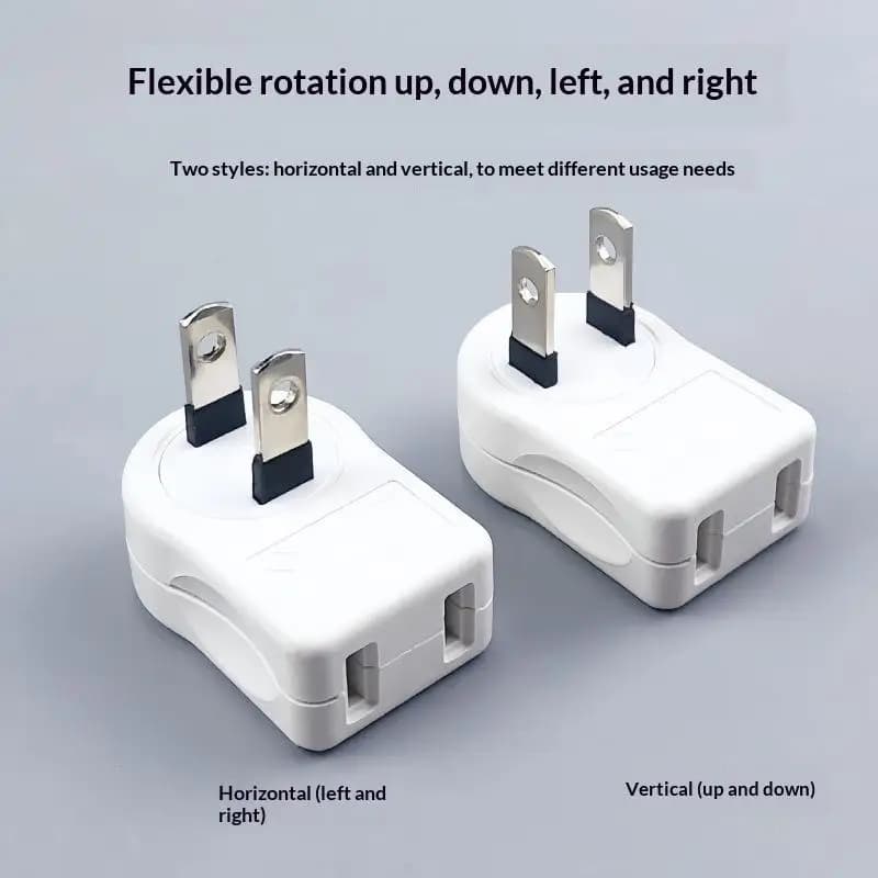 Foldable Travel Power Adapter 360° Rotatable 2/3 Pin Universal Plug Converter for Outdoor Business Trips