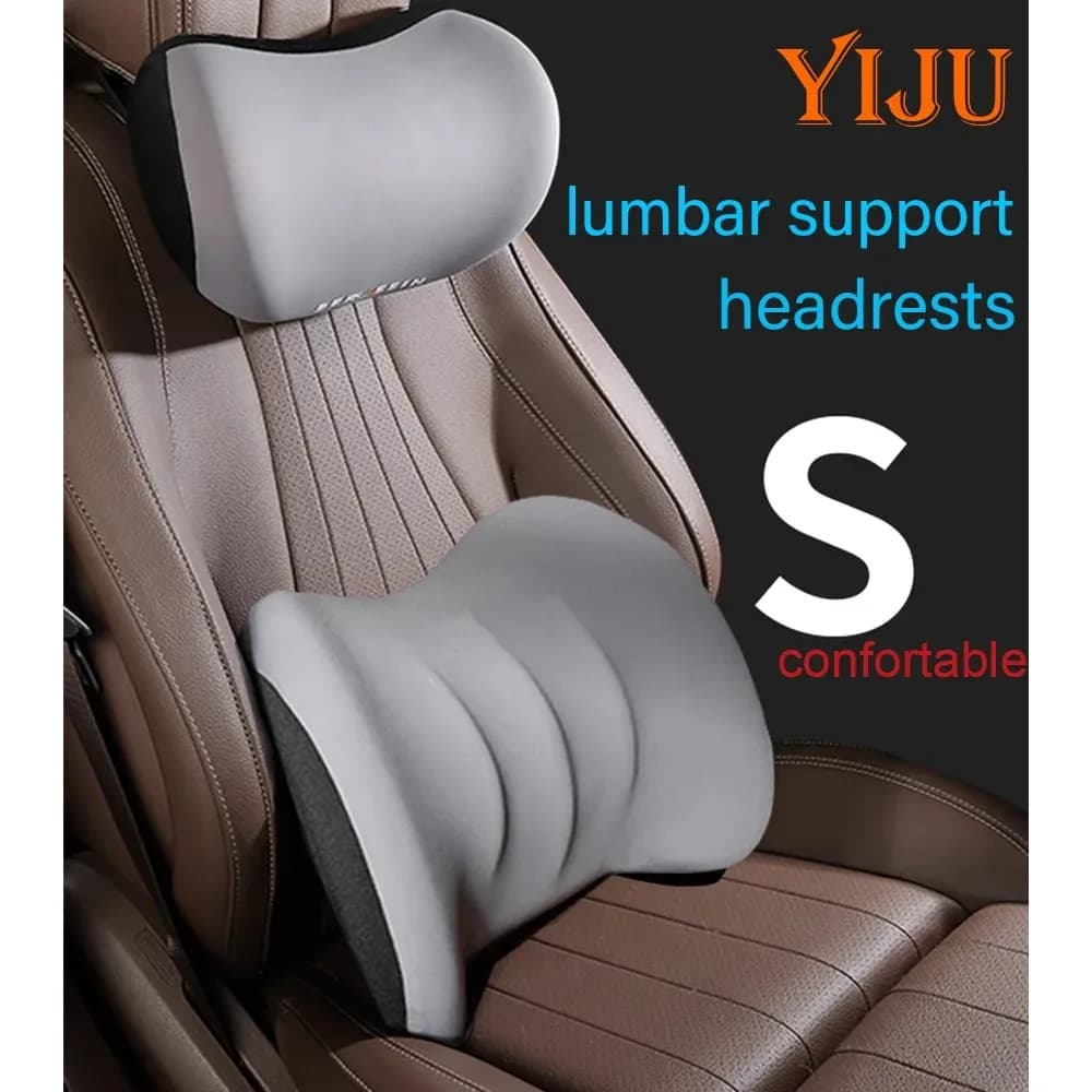 Set di cuscini lombari per seggiolino auto Poggiatesta in memory foam per auto Cuscino lombare Cuscino per schienale Forniture per poggiatesta morbide e confortevoli e traspiranti