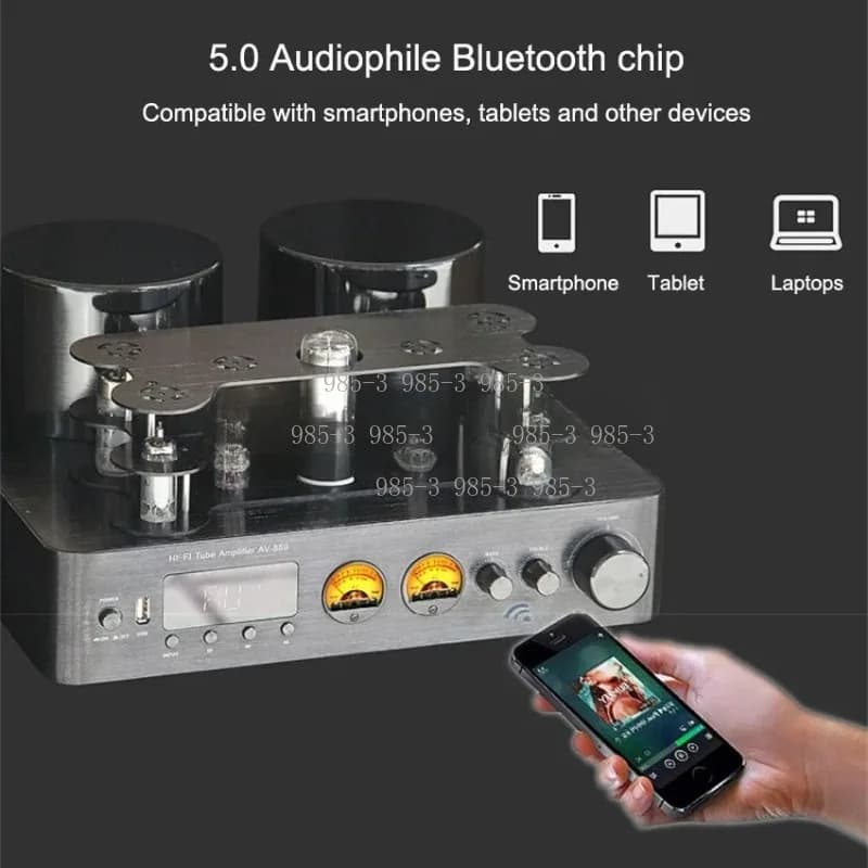 Amplificatore a Valvole ad Alta Potenza, Alimentazione COAX/OPT USB, Lettore Home Theater, Amplificatore Audio Bluetooth 5.0, 200W+200W