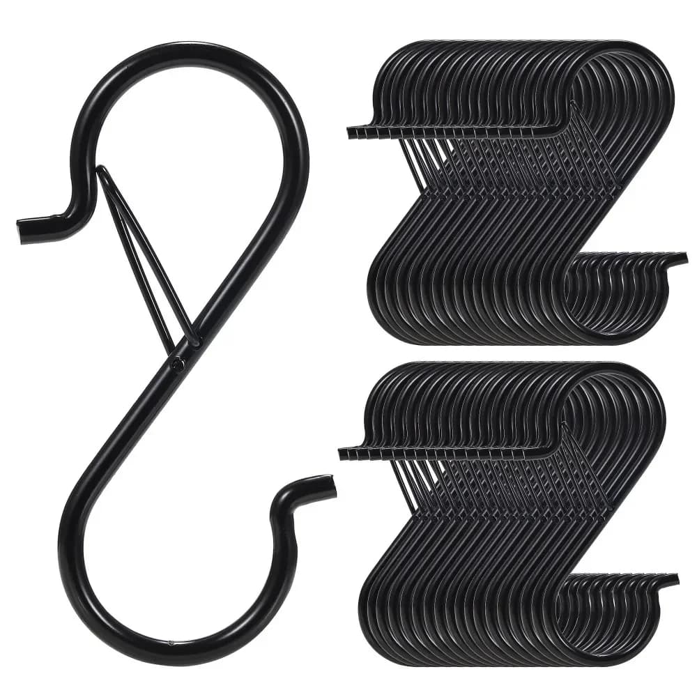 5/10/20 S-shaped hooks made of durable metal, S hooks with safety buckle to hang plants, kitchen utensils, clothes, vases, etc.