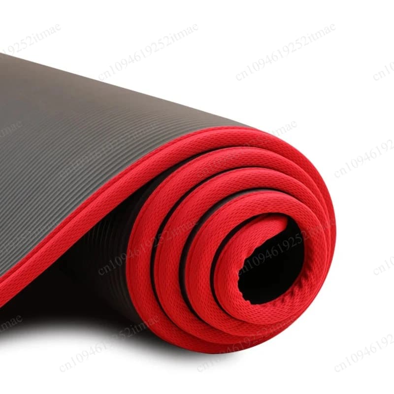 Tappetino per allenamento antiscivolo extra spesso da 10 mm, tappetino morbido per yoga e pilates NRB da 183×61 cm con cinturino