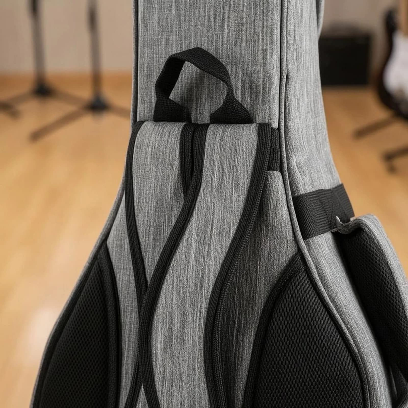 Guitar Bag Backpack Stowable Straps Padded Guitar Backpack Moisture-Resistant Zippered Closure