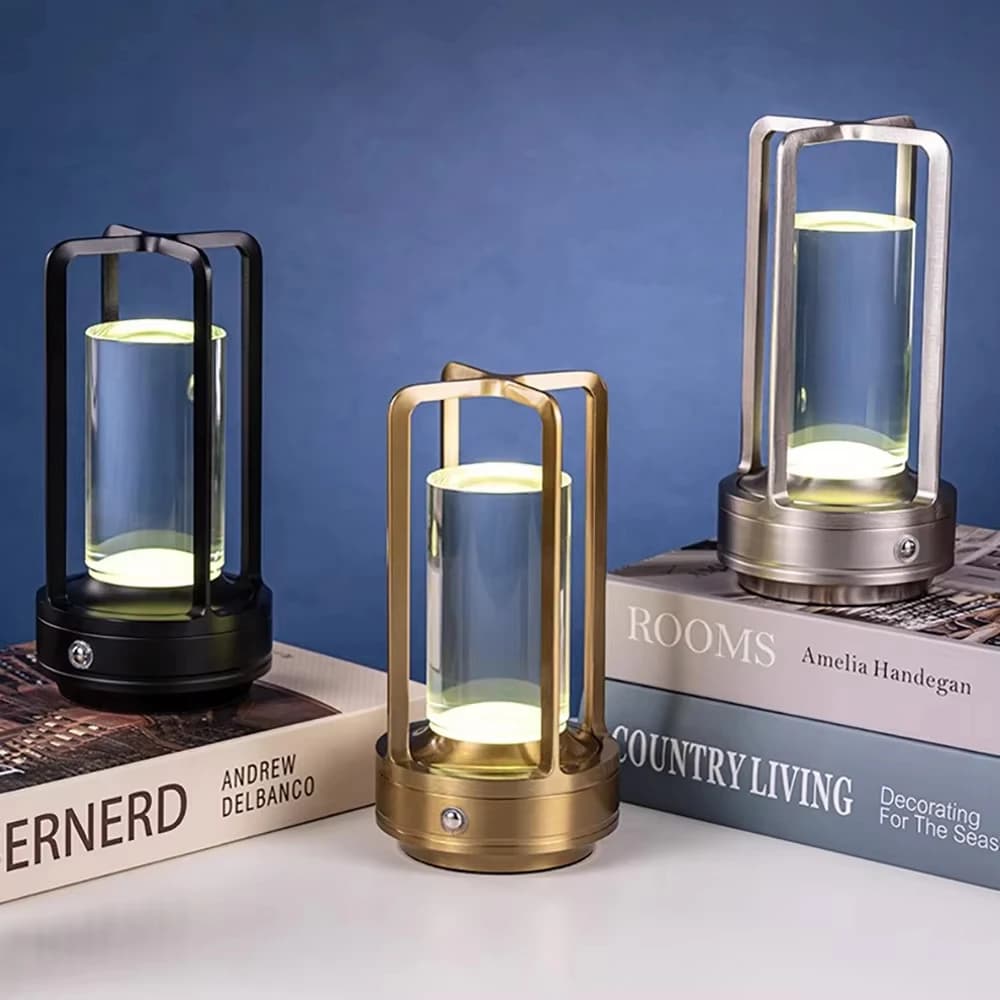 LED Table Lamp Plastic Bedroom Bedside Desk Lamp Rechargeable Touch Dimming Desk Lamp Dining Table Decorative Table Lamp