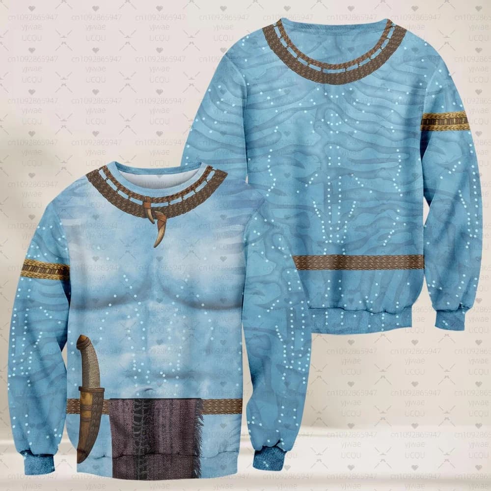 2025 Nuovo Avatar Jake Costume Cosplay O-Collo Felpa con cappuccio Nuovo Costume Cosplay 3d Stampa Jake Felpa Felpe con cappuccio per bambini da uomo e da donna