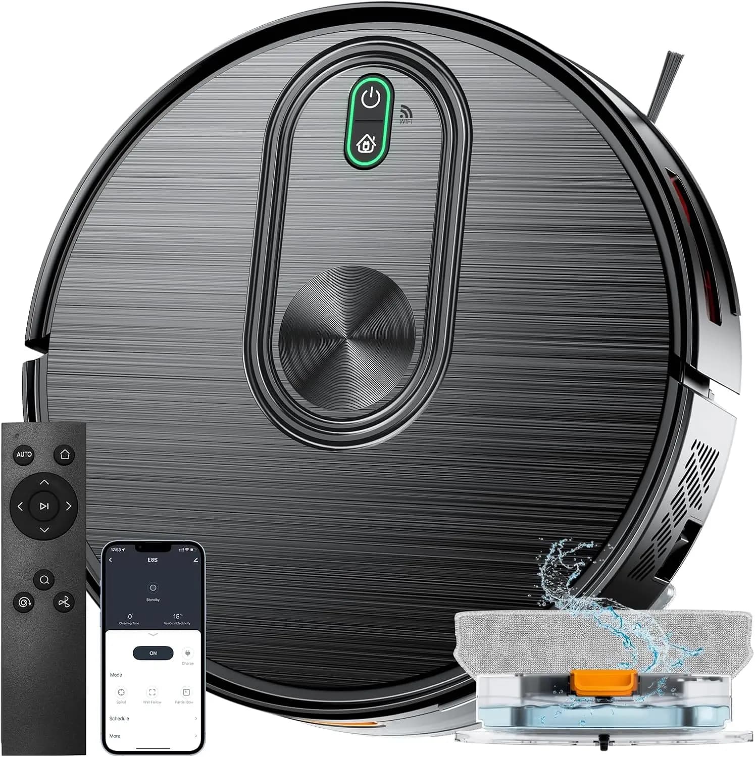 6500Pa Robot Vacuum and Mop, 200Min Runtime, Smart Navigation, App/Remote/Voice Control, Ideal for Pet Hair
