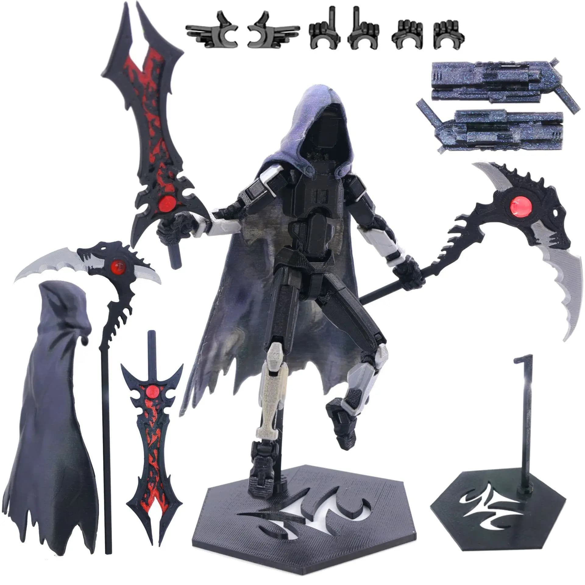Action figure t 13 stampate in 3D New Death/Swordsman Robot Action Figures Lucky 13 Robot mobile Decorazioni da tavolo per gli amanti dei giochi
