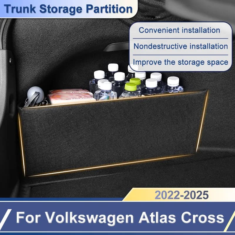 Auto Ispessimento Tronco Scatola di Immagazzinaggio Organizzatore Partizione Lato Accessori Auto Per Volkswagen Atlas Cross Sport 2022 ~ 2025 Teramont X